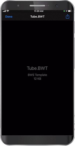 Gif animé montrant la création d'étiquettes formatées à l'aide d'un modèle d'étiquette pour tube à essai dans l'application.