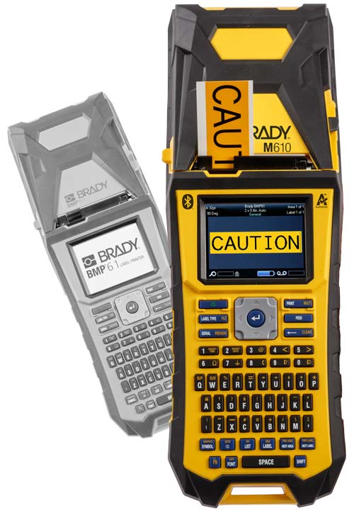 Une nouvelle étiqueteuse M610 devant une vieille étiqueteuse BMP61