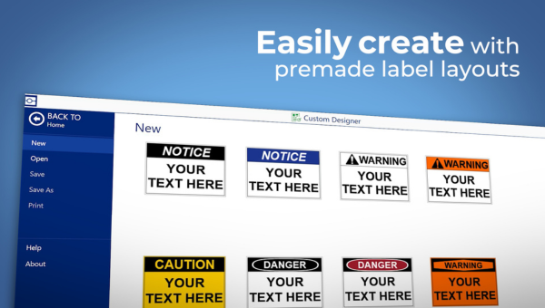 Mise en page d’étiquettes préfabriquées sur Brady Workstation
